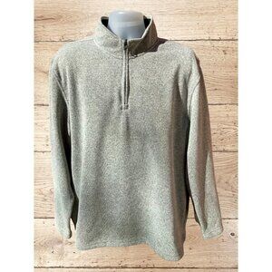 IZOD GRAY FLEECE LINED PARTIAL ZIP LONG SLEEVE PULLOVER COLLARED SWEATER 2XL
